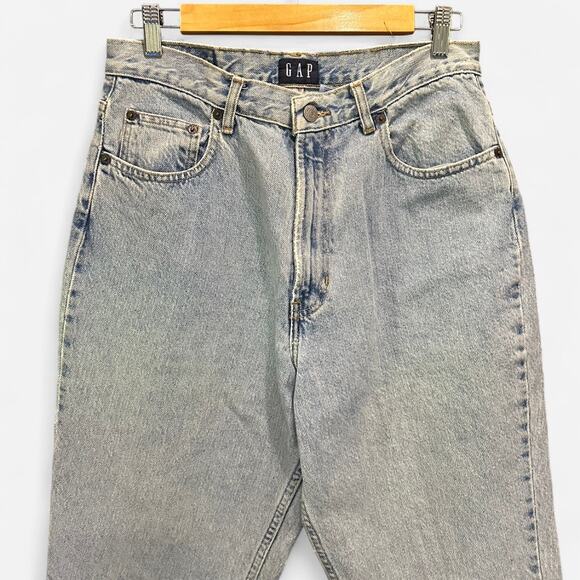 Vintage 90s Minimalist GAP High Waisted Straight Leg Faded Medium Wash Jeans - Picture 6 of 11